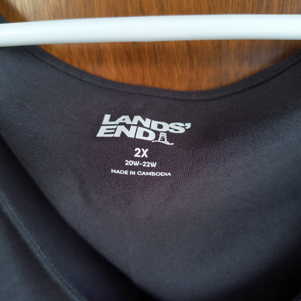 SUNDAY SALE $12 ❤️💋Lands' End Black Short Sleeve Knot Front Top - Picture 3 of 4